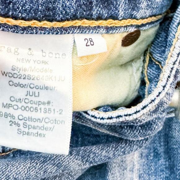 Rag & Bone Dre Low-Rise Slim Boyfriend Denim Jeans Color Juli Size 28 - Picture 5 of 9